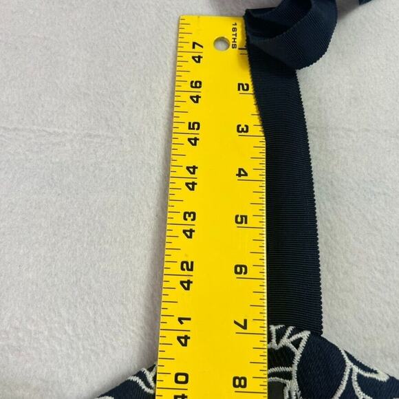 J.CREW Dress Women's Plus Size 16 Navy White Eyelet Midi Flounce Hem Overlay - Picture 5 of 12